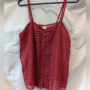 Mossimo Supply Co Red Ruched Camisole Top